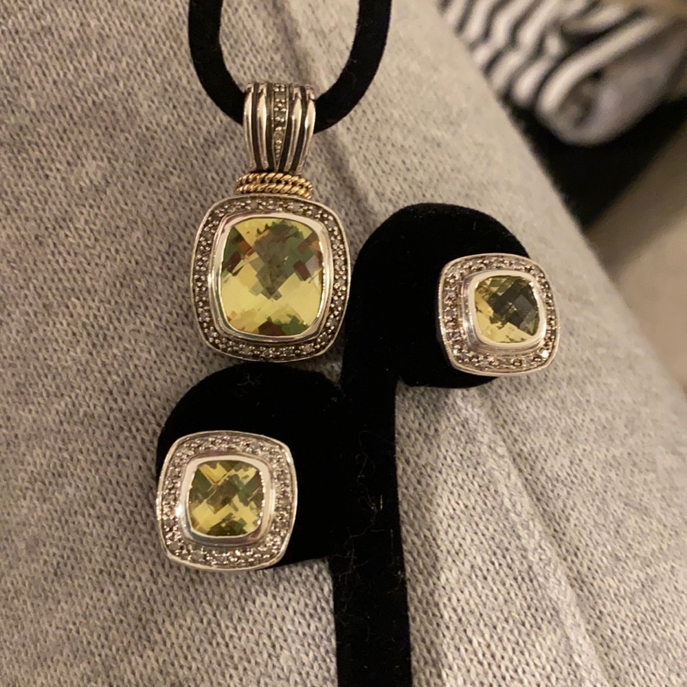 14k Gold & Sterling silver pendant and earrings.